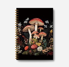 Mushroom Spiral Journal Notebook - Mushroom Notebook 5.5 8.3, Mushroom Gifts ...