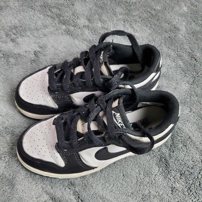Nike Dunk Low Retro PS Panda Shoes Boys 12C Black White Sneakers CW1588-100
