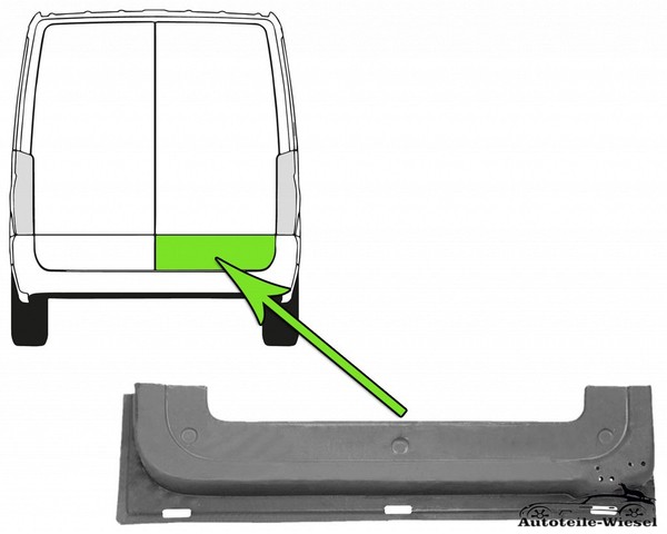 Reparaturblech TüR TüRblech FüR Mercedes, VW LT Bus Rechts Hinten 95-06-image