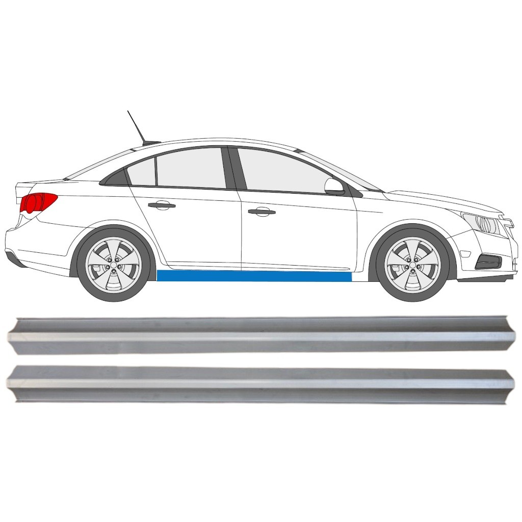 Lower sill repair panel for Chevrolet Cruze 2009-2014 / Left+Right / Set