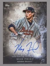 MAX FRIED 2018 TOPPS INCEPTION ROOKIE RC ON CARD AUTO #196/230 *ATLANTA BRAVES*. rookie card picture