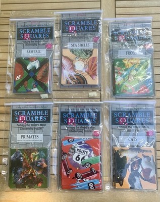 Lot of 6 Scramble Squares Puzzles B. Dazzle 3 Sealed 3 Slightly Used Route 66