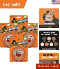 Tough  Clear Double Sided Mounting Tape, Clear Tape, 1" x 150" Pack of 4 - W...