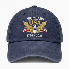 America 250 Years Hat 1776-2026 Patriotic Eagle USA Flag Dad Cap Gift Adjustable