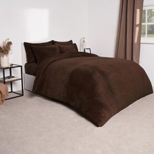 OHS Teddy Fleece Duvet Cover with Pillow Case Thermal Warm Bedding Set