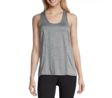 Xersion Womens Performance Scoop Neck Sleeveless Tank Top Heather Grey M CL50