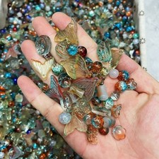 100g Glass beads lot jewelry making mix variety bead supplies Read Description