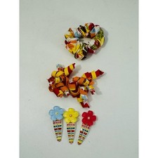Gymboree Tropical Garden -6 Piece Accessory Lot Elastic Barrette Scrunchie