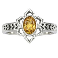 Natural Citrine 925 Sterling Silver Ring s.6 Jewelry R-1744
