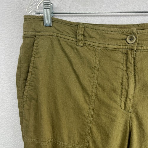 EILEEN FISHER Pants 14 Organic Cotton Twill Ankle Tapered Relaxed Fit Green - 第 8/16 張圖片