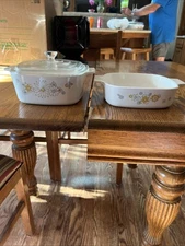 Vintage Corning Ware Floral Bouquet 1.5 Quart Casserole Dish With Lid A 1  1/2 B