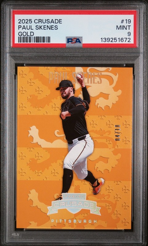2025 Panini Crusade Paul Skenes Gold /10 PSA 9 Pittsburgh Pirates