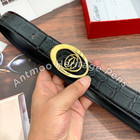 Bid Now CARTIER Black Leather Belt Gold Oval Buckle Luxury Dress Belt — photo 5