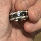 Opal Inlaid Ring With Simulated Diamonds Steel Size 8 — photo 10