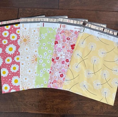 10 OR 20 Pack - 12x15.5'' Large Beautiful Floral 5 Patterns Designer Poly Mailers