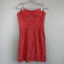 Free People Salmon Pink Lace Strapless Mini Dress Size 2 Boho
