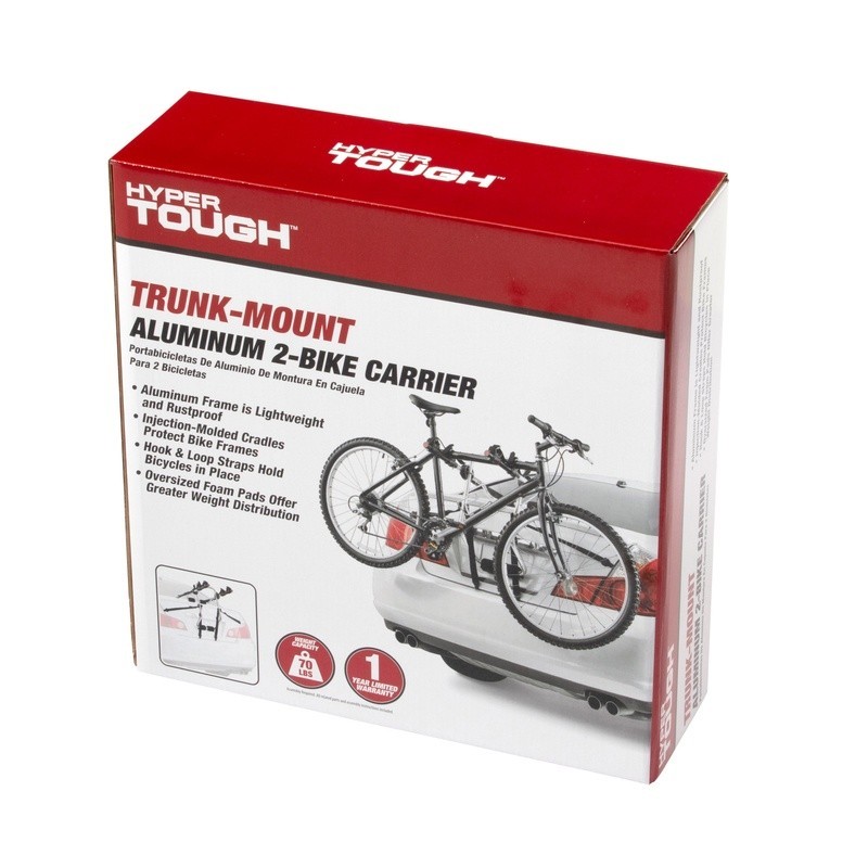 Lightweight 2-Bike Carrier Trunk Mount Aluminum Easy Install Foam Pads New