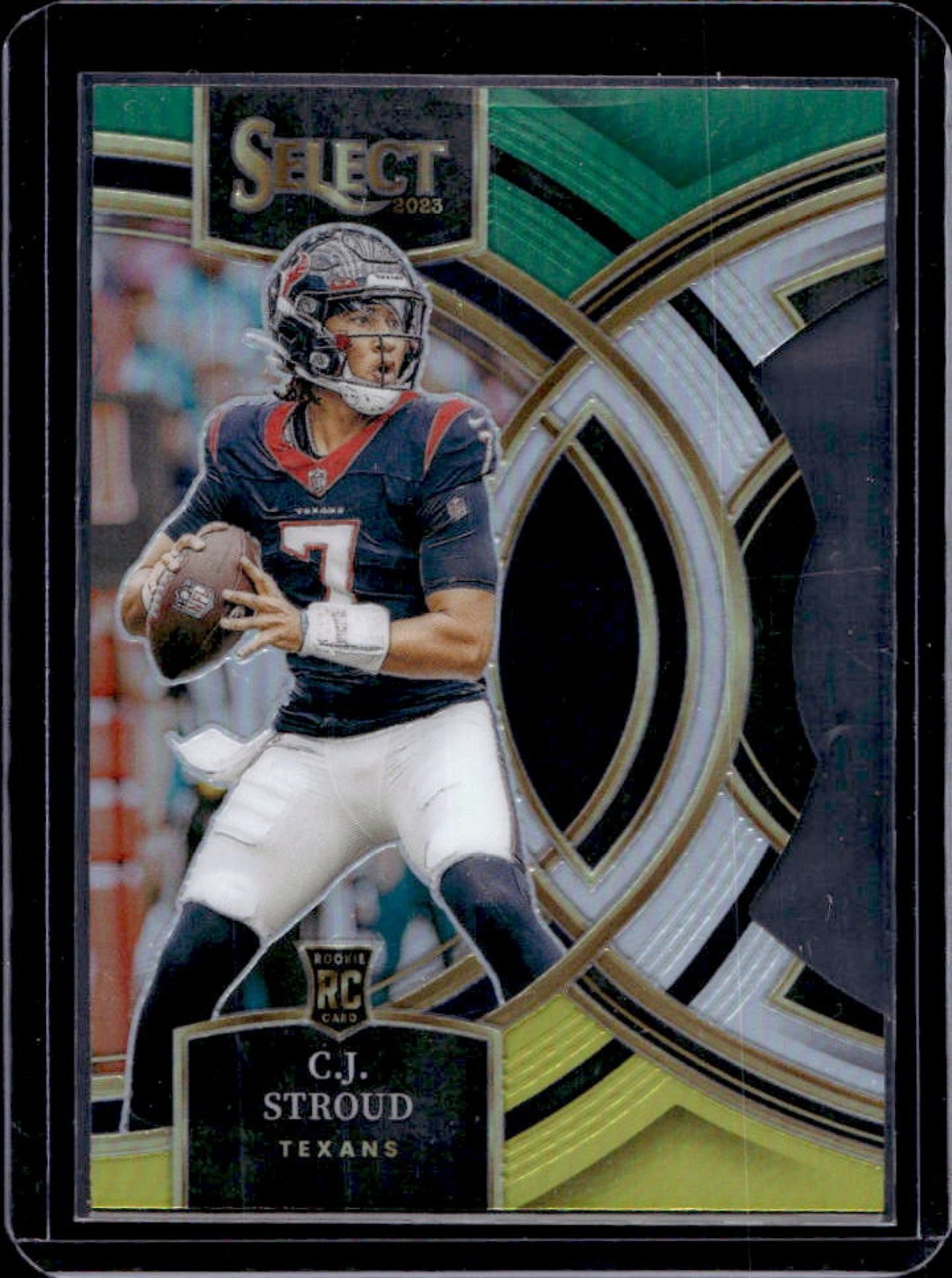 2023 Select CJ Stroud RC Green and Yellow Prizm Die Cut Premier Level #183