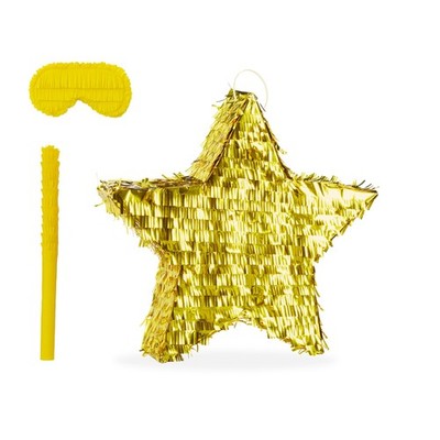Pinata Geburtstagspinata Partypinata Schlag-Pinata Stern mit Stab und Maske