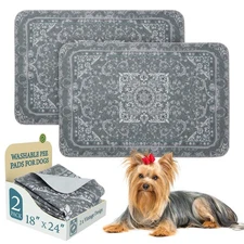 Washable Pee Pads for Dogs, 2 Pack Reusable Puppy Pads Waterproof, Absorbent ...