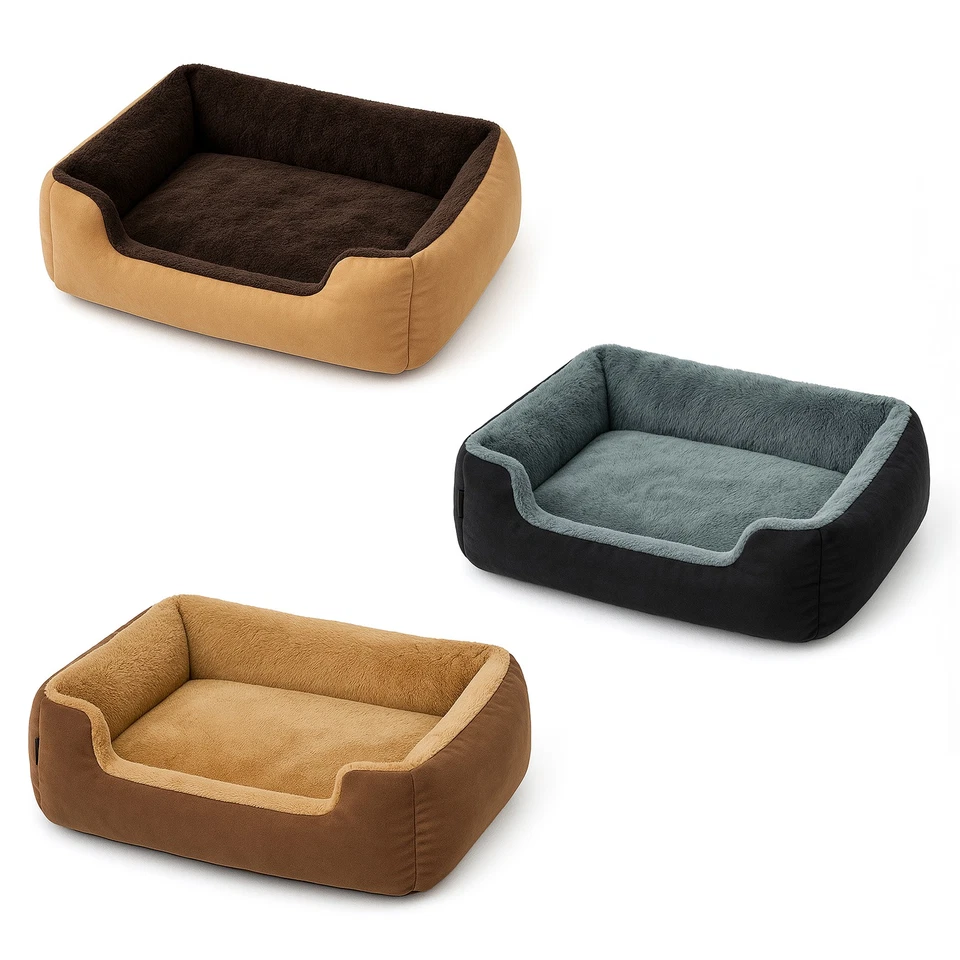 MARKENLOS Kuscheliges Hundekissen mit Wendekissen, verschiedene Größen und Farben
