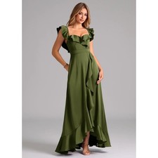 slim fit dress slacks Mismatched Multiway Elastic Satin Emerald Green Bridesmaid Dresses Pic Color / US4 main image 1