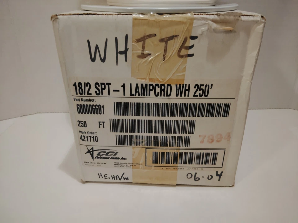 Cable de lámpara Coleman 18/2 SPT 250 pies blanco Foto 3 de 4