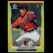 2014 Bowman Chrome #122 Sebastian Vader 1st RC Mini Yellow Refractor SP #18/25