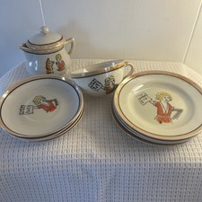 Vintage Lusterware Little Orphan Annie Child  s Tea Set 11 Pc
