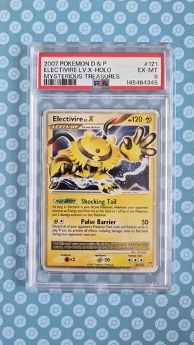 2007 Pokemon DP Mysterious Treasures Electivire LV.X Holo #121/123 PSA 7