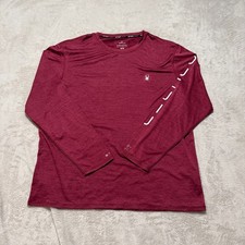 Spyder Swim Rash Guard T Shirt Mens XL Maroon Heathered UPF 30 Sun Protection