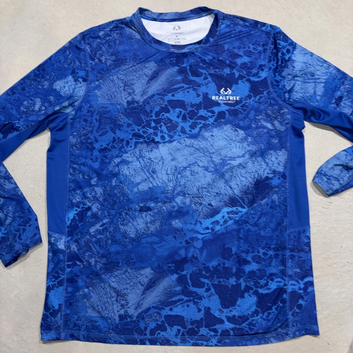 Chemise De Pêche Real Tree Homme XXXL Manches Longues - Camo Vague Bleue - Occasion