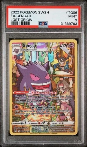 2022 POKEMON SWORD & SHIELD LOST ORIGIN #TG06 FULL ART/GENGAR PSA 9