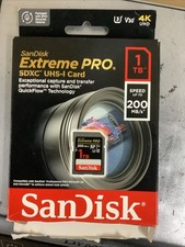 SanDisk 1TB Extreme PRO SDXC UHS-I Memory Card V30 U3 C10 4K UHD Barely Used