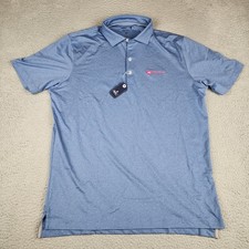 Johnnie O Shirt Mens Large Blue Golf Polo Performance Beach Short Sleeve