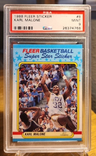 Karl Malone #8 1988 Fleer Sticker card