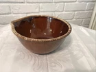 Hull 8" Lip Mixing Bowl Brown Drip Glaze Pour Spout Oven Proof
