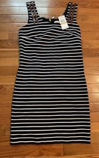NWT $160.00 Michael Kors Shift Dress Size Small Women's Navy And White