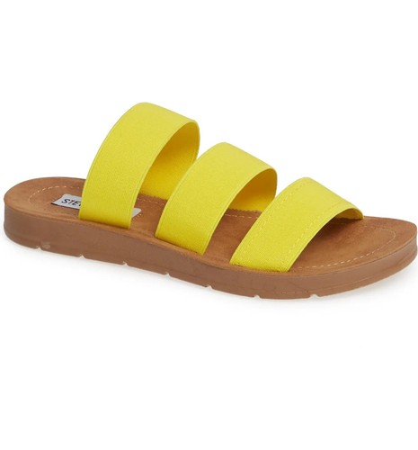 Steve Madden Pascale Women Triple Strap Slide Sandals Size US 8 Yellow  824095857055 | eBay