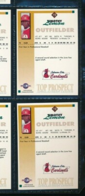 Lot (2) 1998 Blueline #12 Timothy Lemon Johnson City Cardinals