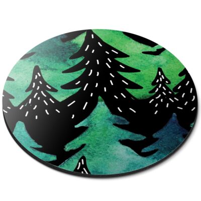Round Mouse Mat Woodland Forest Trees Christmas Wilderness #170936 ...