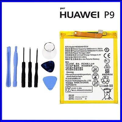 BATTERIA PER HUAWEI P9 E P9 P10 P20 LITE E P SMART DA 3000mah + CACCIAVITI