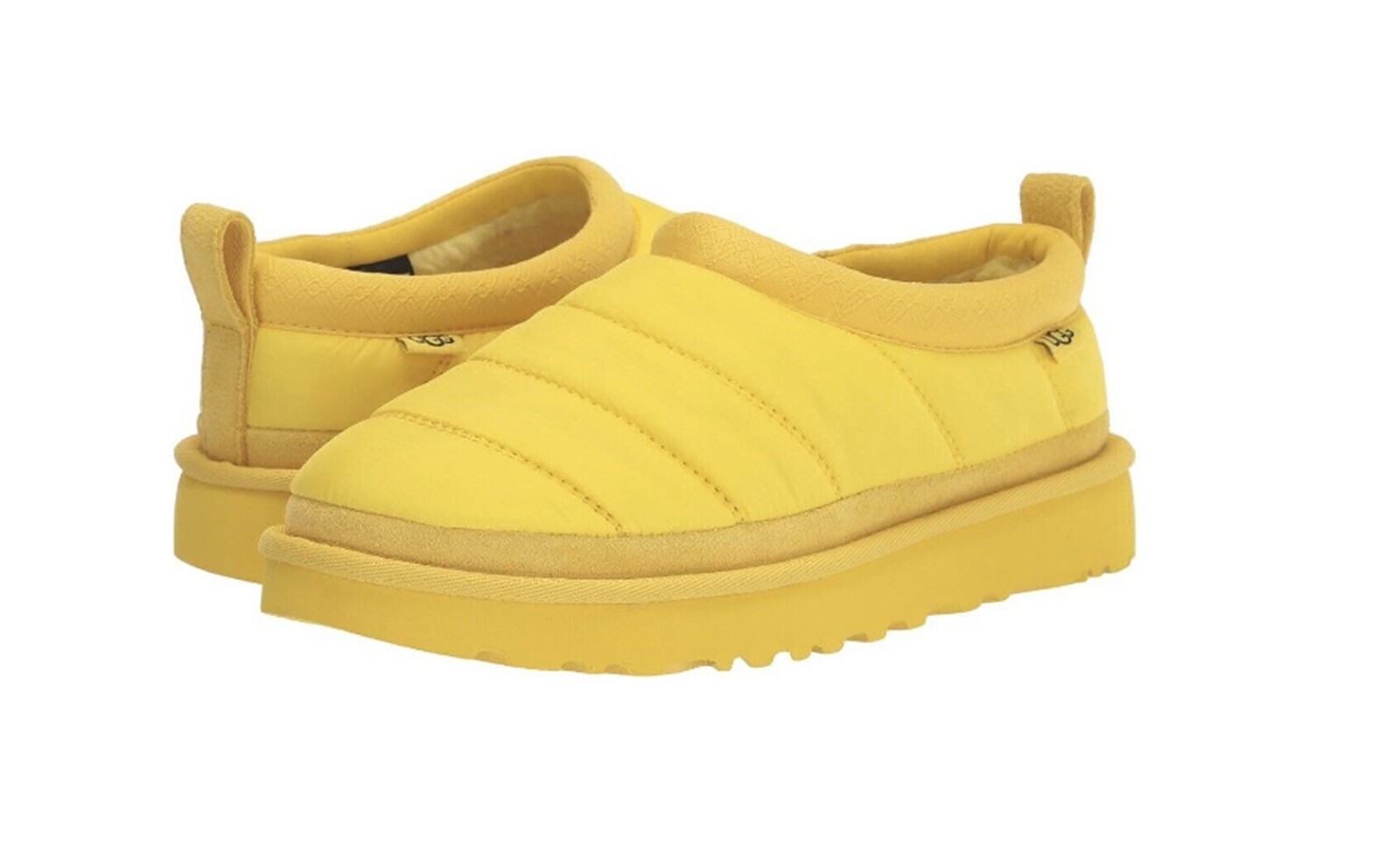 PANTOFOLA D’ORO UGG TASMAN LTA CANARY PUFF PANTOFOLE IN POLIESTERE US 7 ***NUOVE*** B721