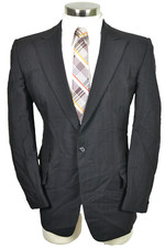  42R Vintage Men's Brown Pinstripe 100 Wool Classic Sport Coat Blazer Jacket