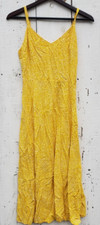 Gap Women SZ XS Yellow White Polka Dots Midi Sleeveless Summer Dress Viscose