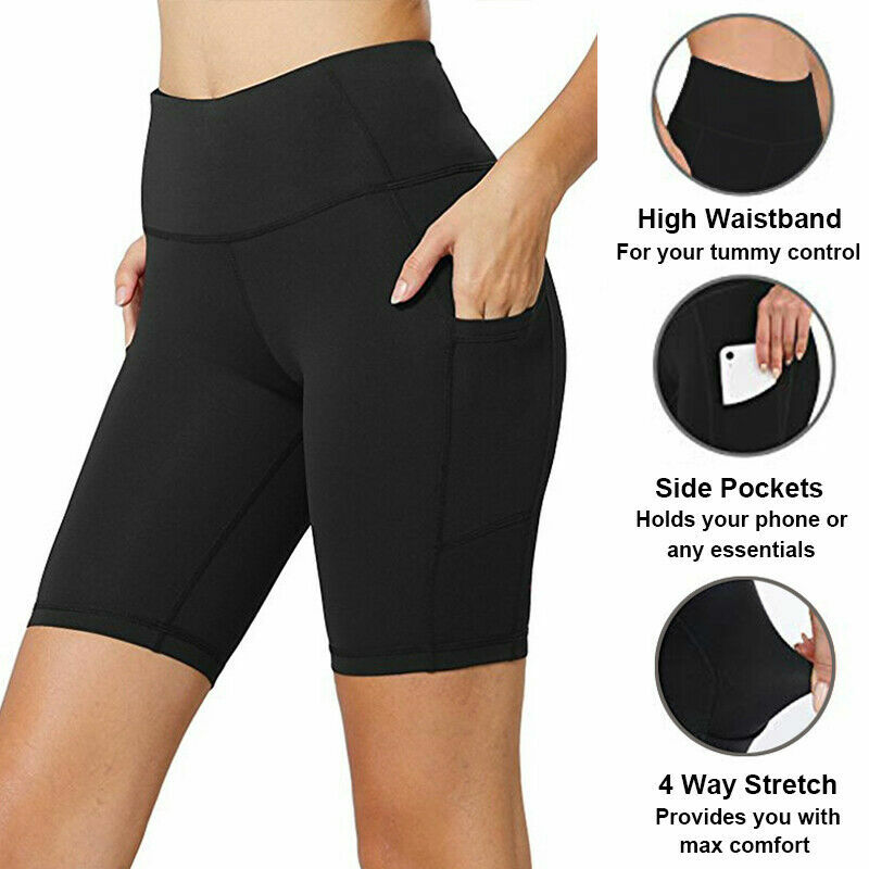 Black High Waisted Yoga Shorts