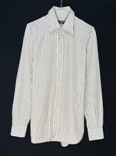 Dolce Gabbana Dress Shirt Button Mens Sz 16 1/2-42 White Striped Made In Italy