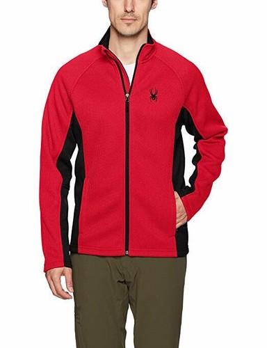 Spyder Men's Constant Full Zip Mid WT Stryke Jacket, Red/Black, Large