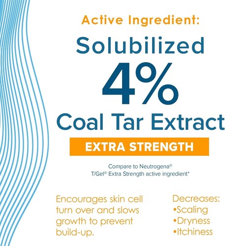 True+Real 16 fl oz Coal Tar Gel Shampoo – Anti-Dandruff, Therapeutic, Free & Fas - 第 3/9 張圖片