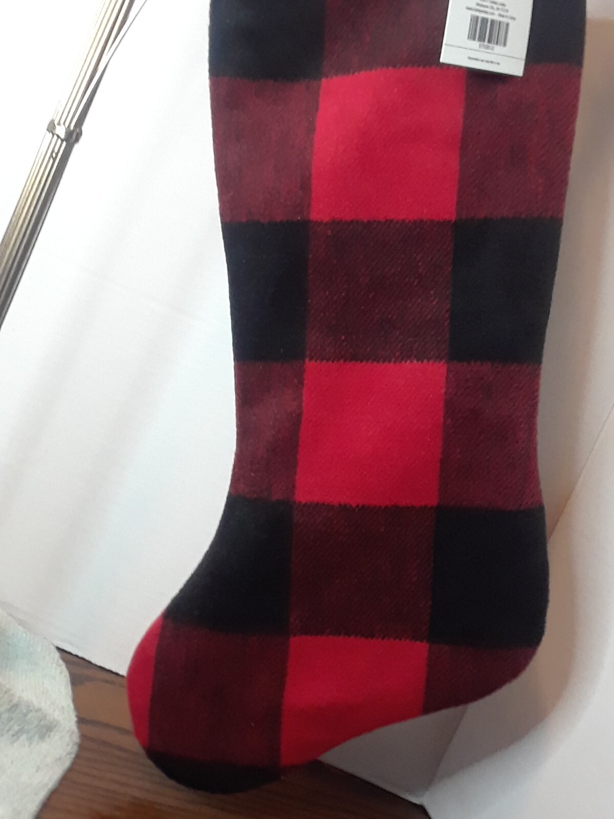 Plaid Checkered Holiday Stocking 20" Red/Black Hobby Lobby New eBay